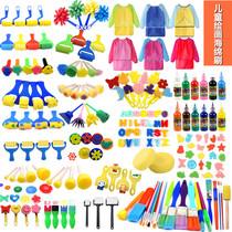 Childrens Fine Arts Material Diy Tuo Printed Round Sponge Brush Painting Paint Graffiti Tool Mushroom Head Sponge Seal