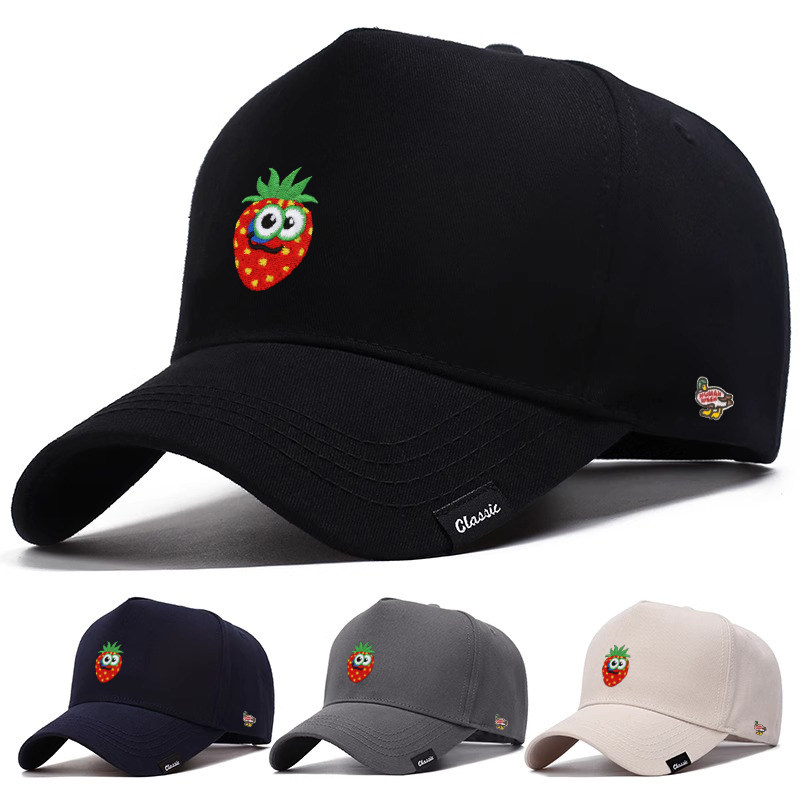 【官网正品】HUMAN WEEH时尚潮流草莓刺绣遮阳帽鸭舌帽棒球帽通用,淘宝优惠券,粉丝福利购,淘宝优惠卷