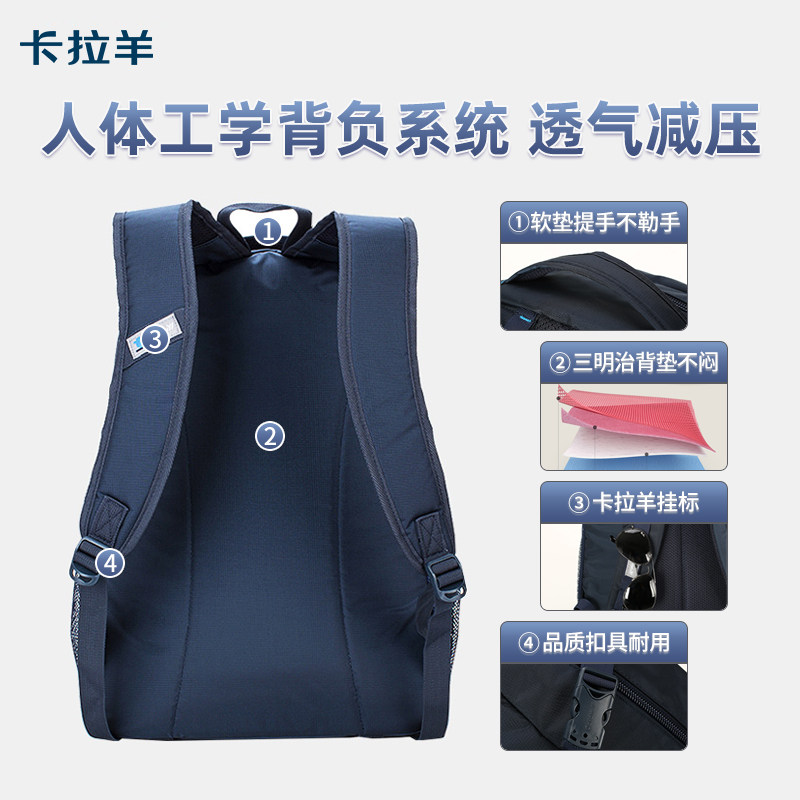 卡拉羊休闲初高中学生减压双肩包 卡拉羊乐观向尚双肩背包