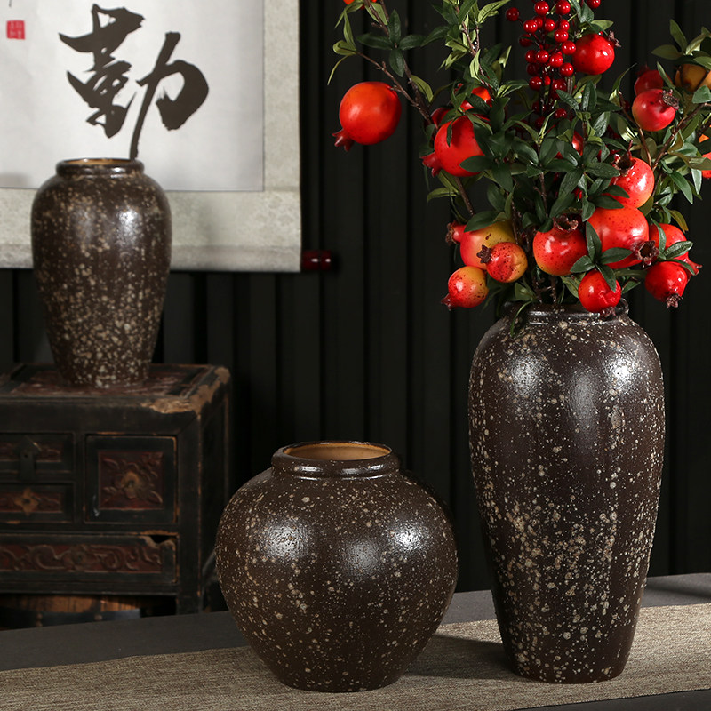 景德镇陶瓷桌面花瓶复古怀旧美式现代简约新中式干花插花花盆摆件,淘宝优惠券,粉丝福利购,淘宝优惠卷