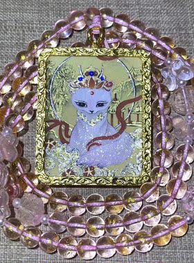 九尾狐小唐卡小狐狸手工手绘