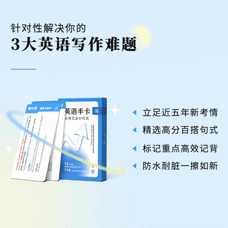 作文纸条英语作文手卡应用文高分句式素材英语手卡高考试写作模板速记速背诵便携写作小卡片高中高一高二高三高级词汇卡片2024备考 - 图0