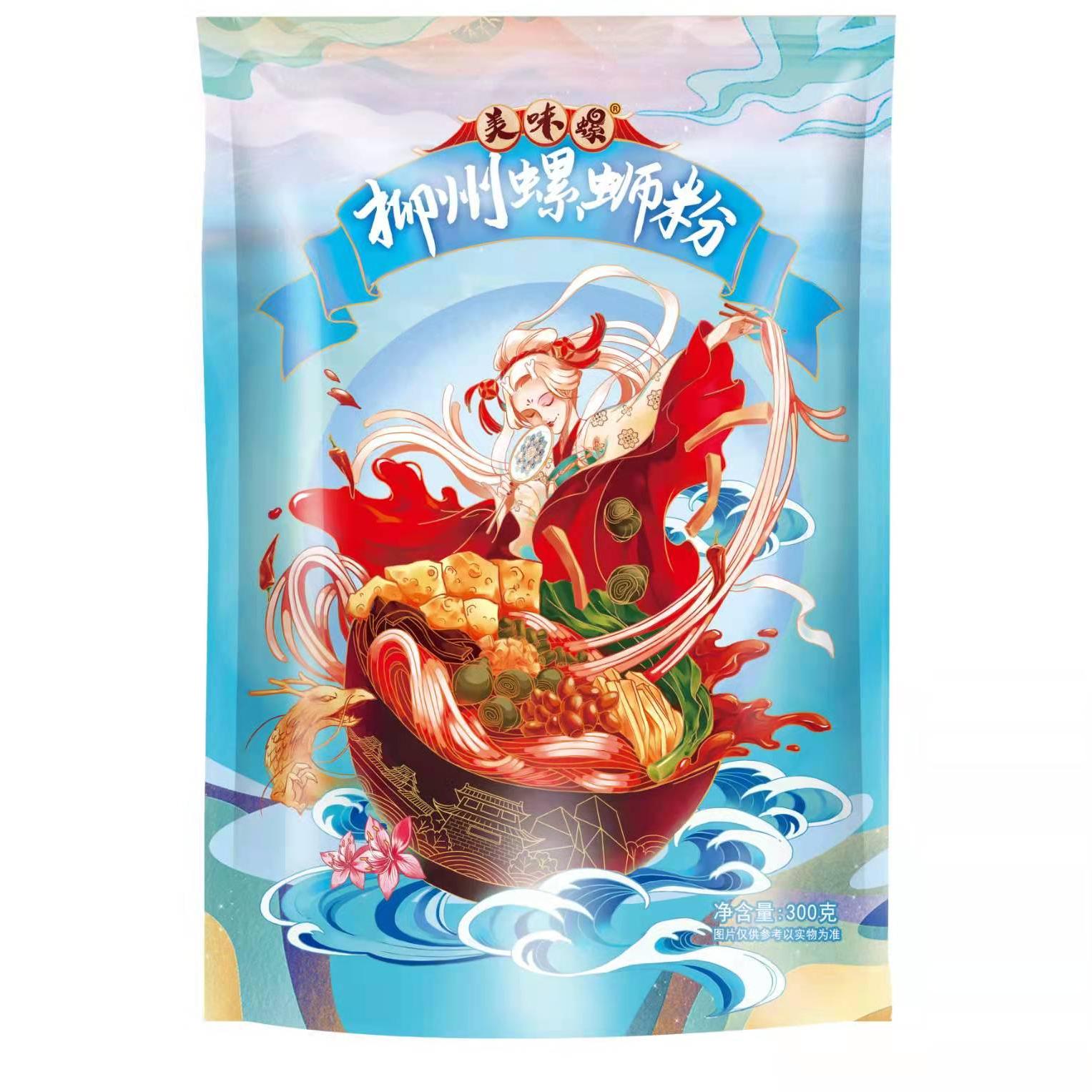 美味螺螺蛳粉10克-5包装+蓝袋300克5包+超大腐竹款2包