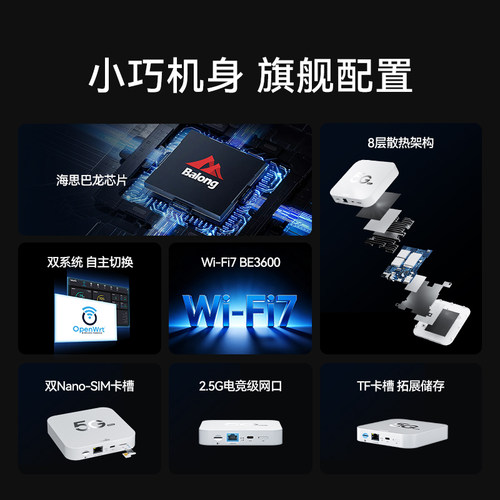 鲲鹏无限C2000Max 5G CPE路由器wifi7可插卡移动随身wifi2026新款家用无线上网设备支持5G-A电竞直播办公神器 - 图0