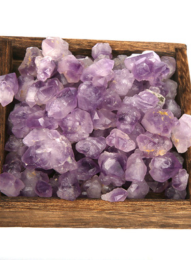 巴西天然薰衣草紫水晶花紫色晶牙