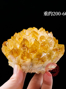 天然暴力黄水晶簇摆件黄水晶