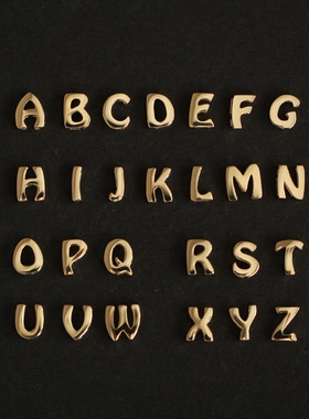 diy14k金迷你字母情侣不褪色项链