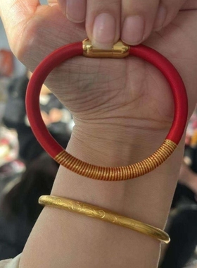 朱砂管手链可加装朱砂粉本命年朱砂空心软管手镯红色朱砂手环手绳