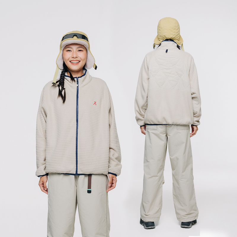 ACMEITEM爱棵米 户外秋冬抓绒立领外套插肩显瘦扩版上衣男女 - 图0