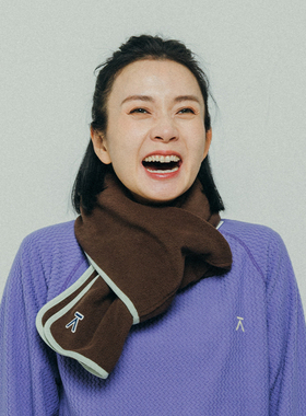 ACMEITEM爱棵米 户外秋冬摇粒绒围巾保暖柔软撞色围巾男女