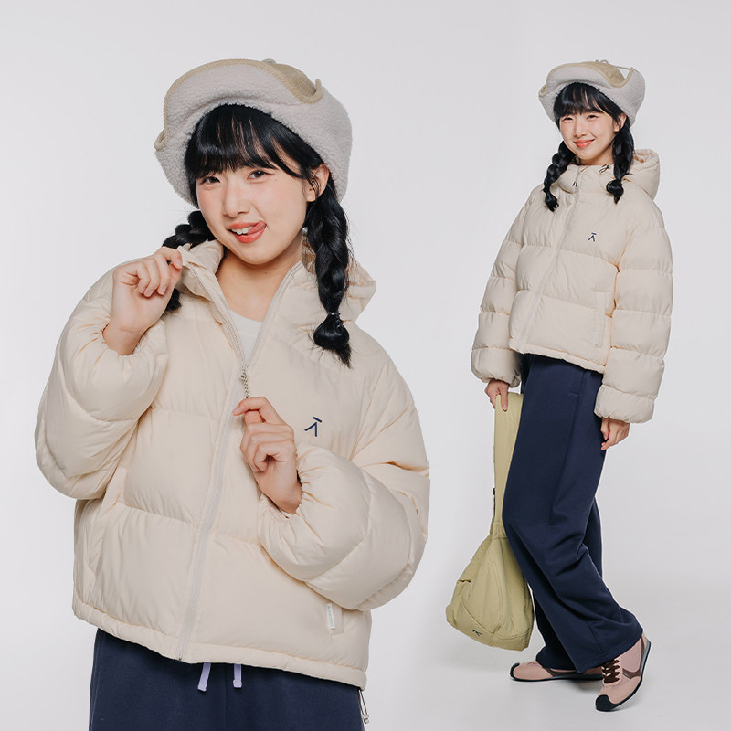 ACMEITEM爱棵米 户外冬季防泼水羽绒服短款保暖宽松加厚面包服女