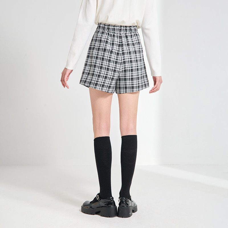 soraumi2022春季新款黑白格子裤裙 soraumi半身裙