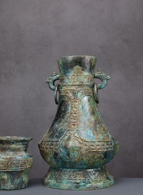 古青铜器摆件十三年星壶容酒器酒樽架摆件博物馆古玩收藏制作