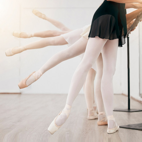 吉舞舞蹈袜成人女连裤袜芭蕾舞练功服舞蹈服专用艺考九分挖洞大袜 - 图0