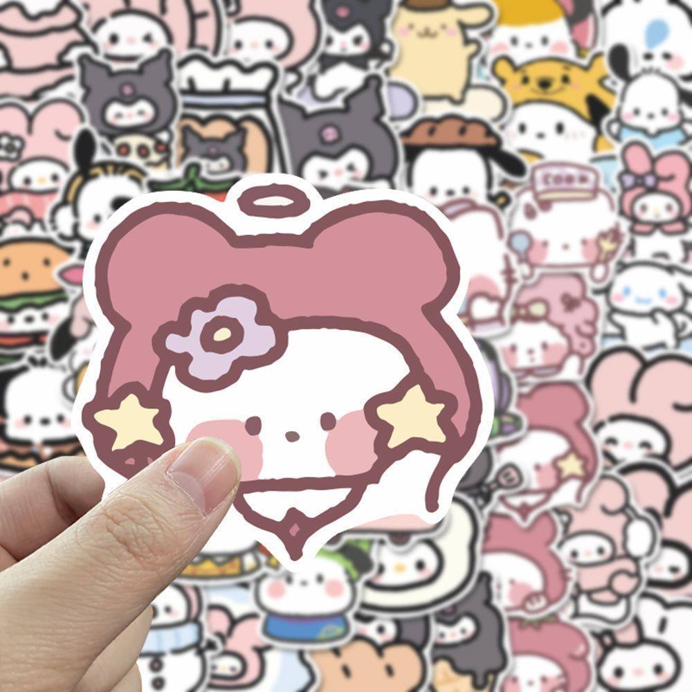 107张卡通绘画三丽鸥贴纸可爱小兔少女心搞怪贴画装饰手机壳手账,淘宝优惠券,粉丝福利购,淘宝优惠卷