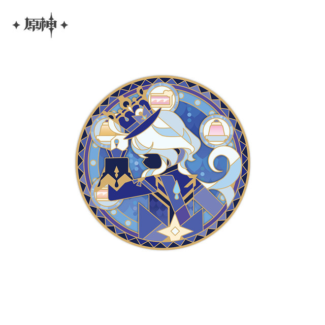 Genshin Impact official rainbow invitation rotating metal badge