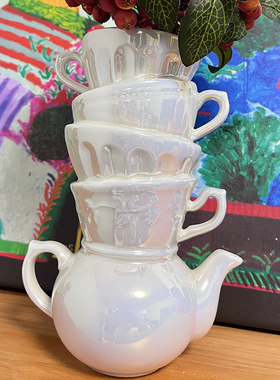 新款珠光色轻奢茶壶叠高颜值瓶