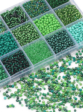 Grid Glass Rice Beads Beaet Box For DIY  Necklace Bracelet