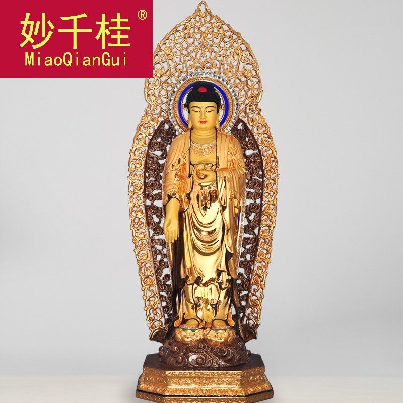 妙千桂纯铜佛像鎏金04观世音菩萨 妙千桂摆件