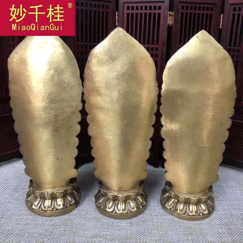 纯铜开光西方三圣一套大势至摆件 妙千桂摆件