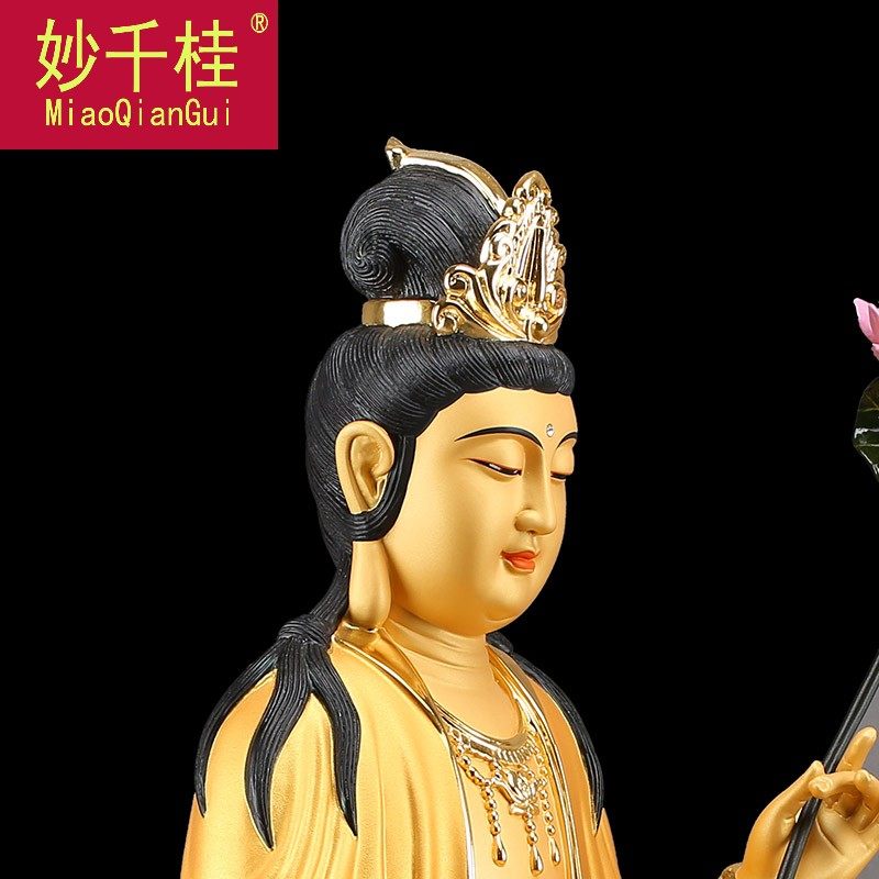 妙千桂台湾纯铜鎏金佛像观音佛像 妙千桂摆件