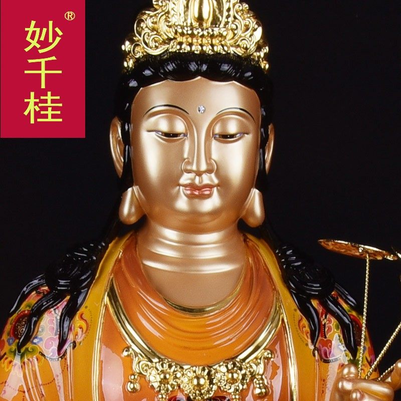 台湾晶彩纯铜西方三圣生肖马本命佛 妙千桂摆件