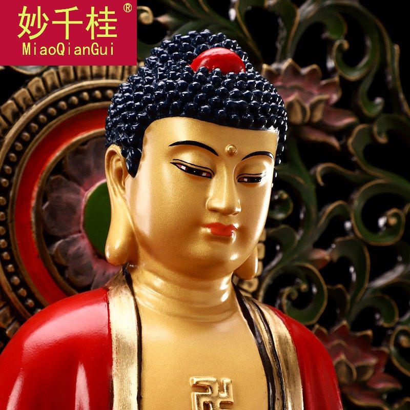 彩绘纯铜开光大势至观音菩萨 妙千桂摆件