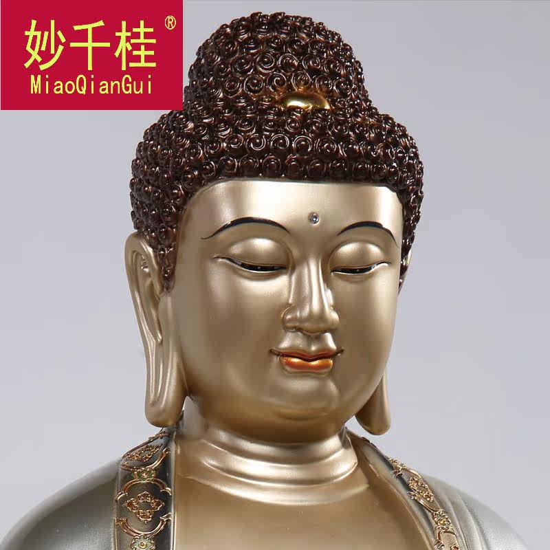 妙千桂西方三圣摆件纯铜佛像 妙千桂摆件