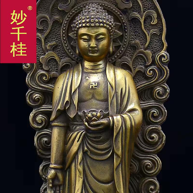 妙千桂西方三圣铜像佛像大势至菩萨 妙千桂摆件