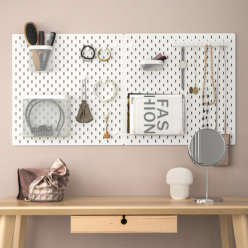 Suitable for IKEA long hole flat replacement hole board accessories metal hook storage box storage rack connection fixer