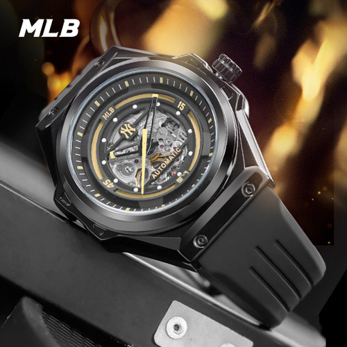 MLB美职棒手表男款全自动机械表镂空潮流青少年学生夜光防水手表 - 图0