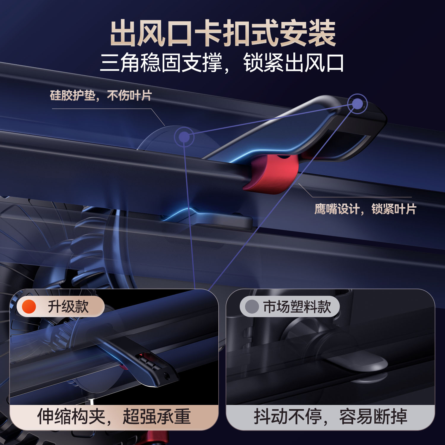 2023新款磁吸车载支架导航防震magsafe快充多功能手机支架通用型-图3