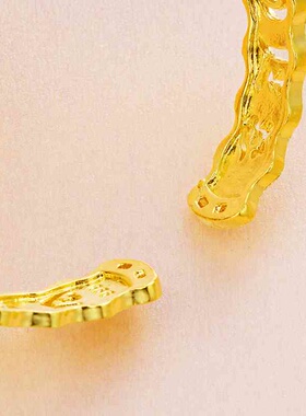 新款六字言开口手镯 越南沙金饰品镀24金梵文手环 拉丝镯子礼物