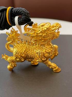 厂家沙金火麒麟吊坠男女 霸气祥瑞麒麟挂件哑光转运珠配件首饰品