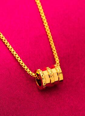 越南沙金小蛮腰吊坠项链黄铜镀金女士时尚锁骨链吊坠直播