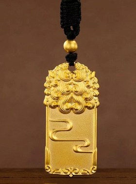 2025新款女项链小众麒麟祥云吊牌 精美工艺仿金麒麟吊牌男士饰品