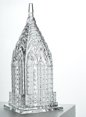 捷克BOHEMIA进口水晶玻璃糖缸北欧轻奢简约客厅铁塔摆件