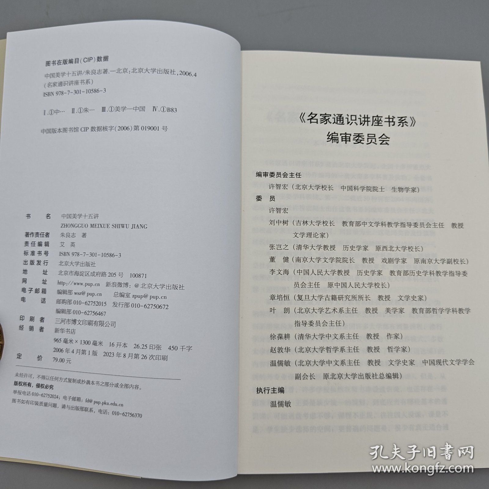 朱良志(北京大学一级教授)签名+钤印《中国美学十五讲》(16开)豆瓣美学书籍TOP10 - 图2