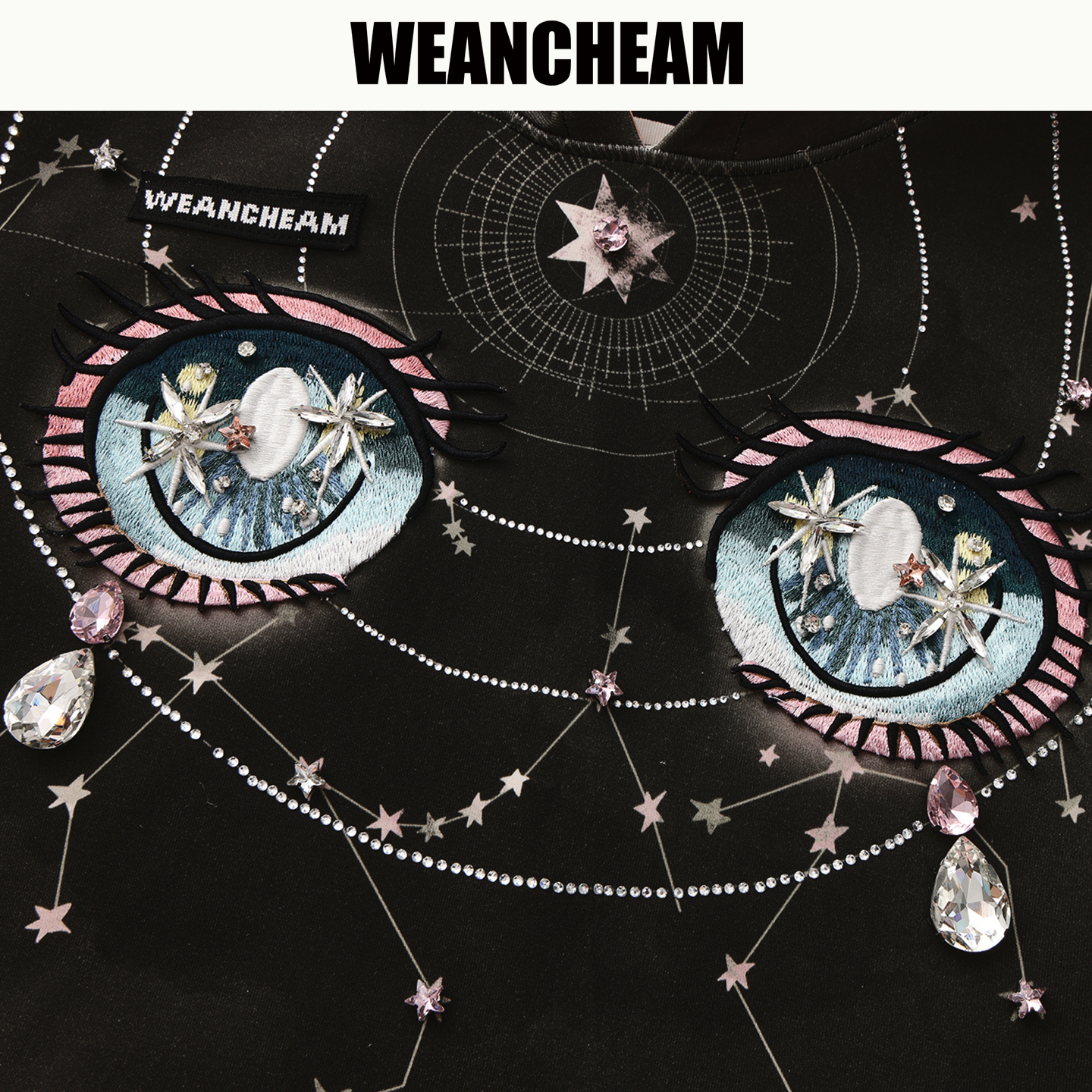 【双11全球狂欢】WEANCHEAM/未未姆  FW25秋季新品印花烫钻卫衣女 - 图3