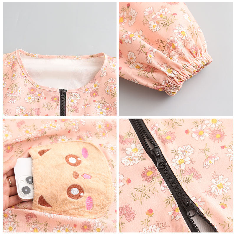 加肥女大人帆布长袖围裙正穿罩衣外套碎花布料工作服上班透气耐磨,淘宝优惠券,粉丝福利购,淘宝优惠卷