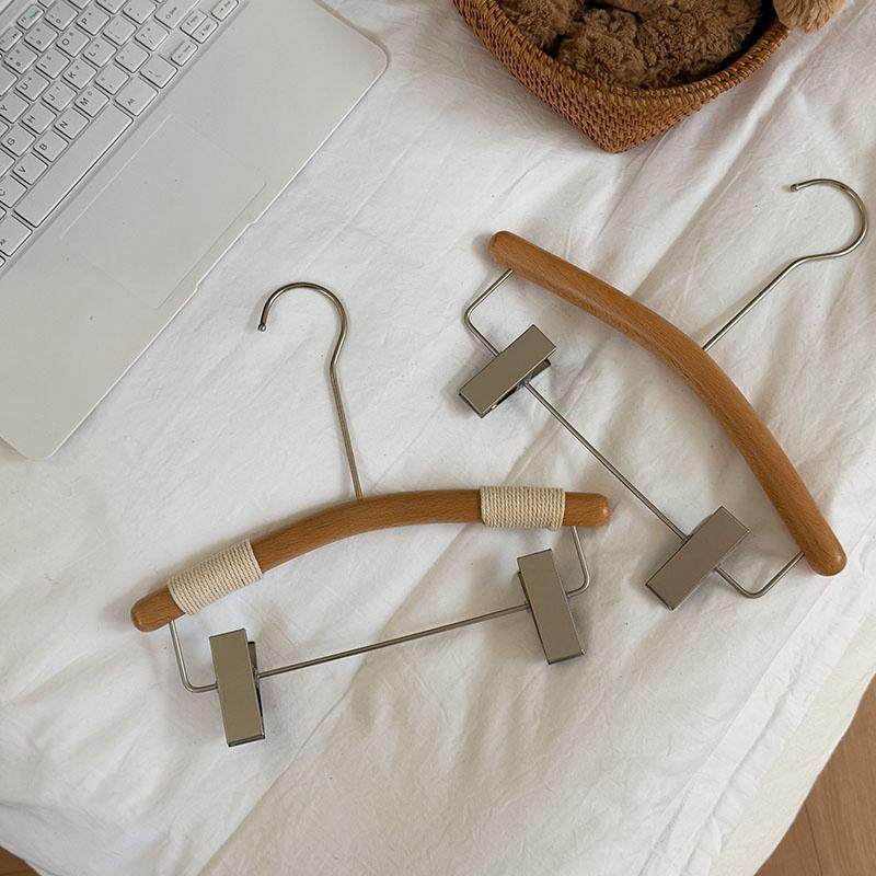 童装服装店专用榉木清漆小童儿童衣架圆棍实木麻绳裤架衣撑防滑,淘宝优惠券,粉丝福利购,淘宝优惠卷