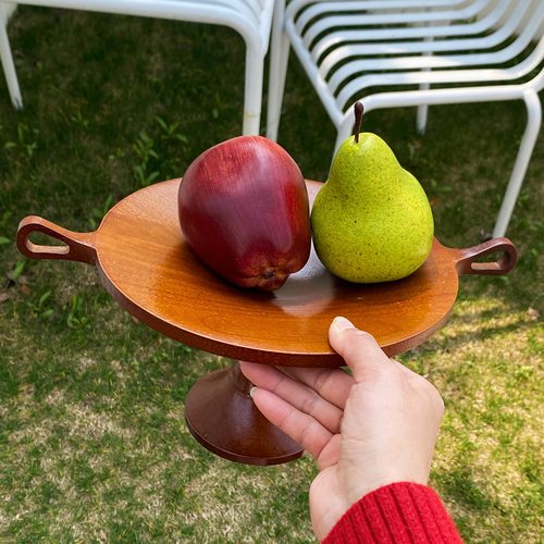 实木双耳果盘果篮托盘创意家具中古礼物道具摆件零食收纳复古 - 图1