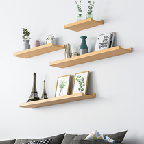 Solid wood multilayer shelving lined with wall-free wall hanging shelf Custom TV Background Wall Trim