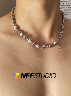 爆款钛钢星芒冰裂男项链