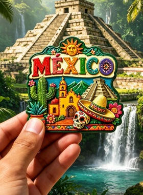 【跨境系列】树脂磁吸浮雕冰箱贴跨境文创墨西哥旅游纪念品小礼品