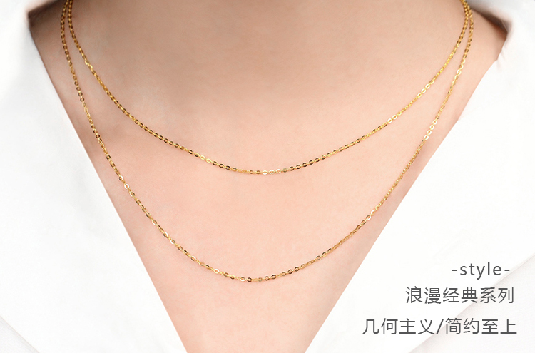 999 字链蛇骨链送吊坠 O 24K 黄金项链女款 足金素金链时尚锁骨链细款 999 字链蛇骨链送吊坠 O 24K 黄金项链女款 足金素金链时尚锁骨链细款