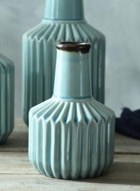 现代简约餐桌装饰插花摆件电视柜文艺创意花器小清新陶瓷卧室花瓶