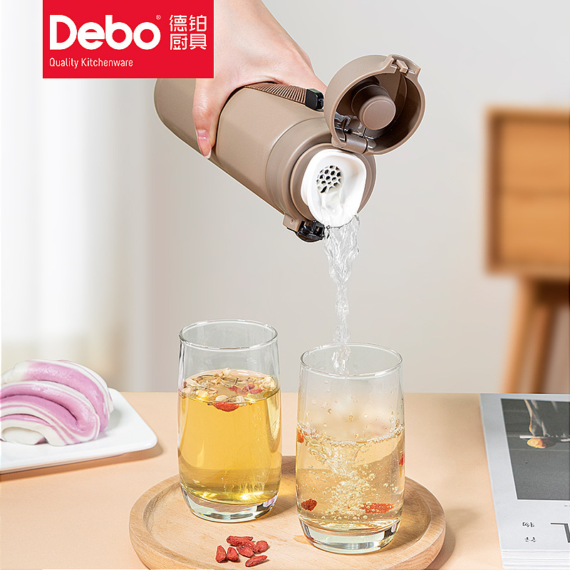 Debo/德铂卡特希弹跳杯不锈钢保温杯便携杯子男女时尚八角杯水杯