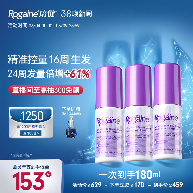 Rogaine/培健落健5%米诺地尔酊搽剂防脱生发液男用女性米诺地尓酊