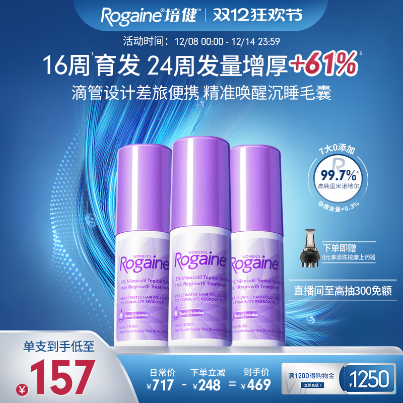 Rogaine/培健落健5%米诺地尔酊搽剂防脱生发液男用女性米诺地尓酊
